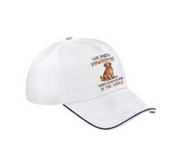 Pawsome Golden Retriever Dad Gift, Dog Lover, Pet Owner, Gift for Him, Cotton Authentic 5 Panel Piped Cap. (UK, Alpha, One Size, White French Navy)