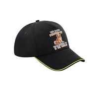 Pawsome Golden Retriever Dad Gift, Dog Lover, Pet Owner, Gift for Him, Cotton Authentic 5 Panel Piped Cap. (UK, Alpha, One Size, Black Lime Green)