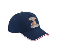 Pawsome Golden Retriever Dad Gift, Dog Lover, Pet Owner, Gift for Him, Cotton Authentic 5 Panel Piped Cap. (UK, Alpha, One Size, French Navy Red White)