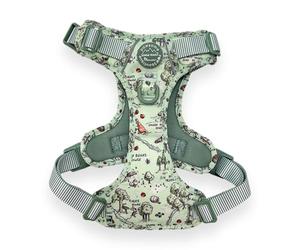 Pawsome Paws Boutique 100 Aker Woods Medium Tough Trails Dog Harness - Adjustable Disney Design No Pull Harness with Reflective Trim & Sturdy Buckle