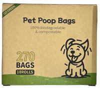 Pawsome Poop Bags - Biodegradable Compostable, Leakproof, Unscented and Extra-Thick Pet Waste Bags, 13x9" for All Dog Breeds (270 Bags-18 Rolls)