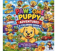 Pawsome Puppy Adventures Coloring Book: Bold, easy-to-color illustrations and perfect for children ages 4-8