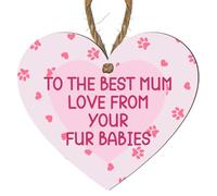 Pawsomely Unique! Dog Mum Wooden Heart: Gift from Dog to Mum, Sentimental Keepsake, Mother's Day Present, To the Best Mum Love From Your Fur Babies (Small: 10 cm (H) × 9 cm (W))