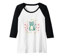 Pawsomeness Overload Cute Cat Paw Raglan Baseball Tee, Women, Black/White, S