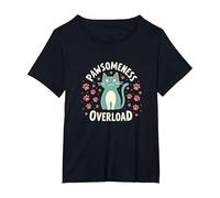 Pawsomeness Overload Cute Cat Paw T-Shirt, Women's Plus, Black, 2X