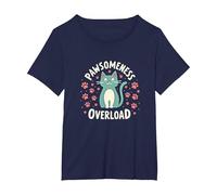 Pawsomeness Overload Cute Cat Paw T-Shirt, Women's Plus, Navy, 6X
