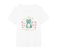 Pawsomeness Overload Cute Cat Paw T-Shirt, Women's Plus, White, 4X