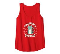 Pawsomeness Overload Cute Cat Paw Tank Top, Women, Red, S