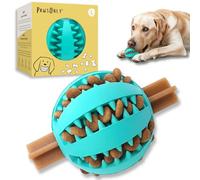 PawsOnly | Dog Treat Ball Dispenser | Interactive Toy for Boredom | Enrichment & Mental Stimulation | Safe Rubber Feeder | Puppy Challenging Activity (Large 8cm/3.15in, BLUE, 1 Pack)