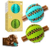 PawsOnly | Dog Treat Ball Dispenser | Interactive Toy for Boredom | Enrichment & Mental Stimulation | Safe Rubber Feeder | Puppy Challenging Activity (Small 6cm/2.35in, BLUE + GREEN, 2 Pack)