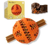 PawsOnly | Dog Treat Toy | Mental Stimulation & Enrichment | Small Orange | Boredom Relief | Interactive Treat Dispenser | BPA-Free Rubber Slow Puzzle Feeder | Brain Training, Activity & Entertainment