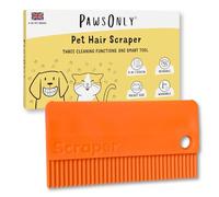 PawsOnly | Pet Hair Remover | Dog & Cat Fur Scraper for Sofa, Car, Clothes | Rubber Pet Hair Removal Tool | Reusable & Portable | Handheld Fluff Cleaning for Furniture, Bedding, Rugs, Car Seats & Boot
