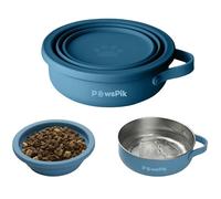 PawsPik 2-in-1 Travel Dog & Cat Bowl - Collapsible BPA-Free Silicone