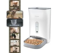 PawsPik Automatic Cat & Dog Feeder with 2K HD Camera, NutriWatch Smart Cat Food Dispenser with App Control, Portion Scheduling, Night Vision, Voice Recording & Battery Backup - 19-Cup
