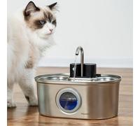 PawsPik Cordless Automatic Dog & Cat Water Fountain Stainless Steel, 3.2-L