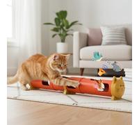 PAWSPIK Electric Feather Teaser Tube Cat Toy, Interactive Automatic Cat Toy for Indoor Cats, Smart Random Feather Play, Long Battery Life, Pet-Safe Materials (Large)