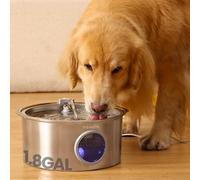 PawsPik Ultra-Quiet Stainless Steel Dog Water Fountain, 1.8-gal