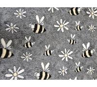 Pawstrading Bee & Daisy Grey Dog Vet Bed Premium Rubber Backed Bedding (Large (100x150cm))