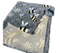 Pawstrading Bee & Daisy Grey Dog Vet Bed Premium Rubber Backed Bedding (Small (50x75cm))