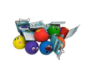 Pawstrading Dog Latex Faceball Cheeky Expresions Soft Squeaky Balls PACK OF 6 Mixed