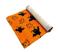 Pawstrading Premium Autumn Halloween Dog Bed Mat - Orange Bat Leaf Vet Bed Bedding with Anti-Slip Back (Multiple Sizes) (Medium (100x75cm))