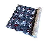 Pawstrading Premium Ghost Dog Halloween Dog Bed Mat - Grey Orange Vet Bed Bedding with Anti-Slip Back - LARGE 100x150cm
