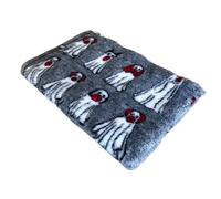 Pawstrading Premium Ghost Dog Halloween Dog Bed Mat - Grey Orange Vet Bed Bedding with Anti-Slip Back - SMALL 50x75cm