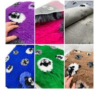 Pawstrading SHEEP Dog Vet Bed Blue Purple Pink Pastels Rubber Backed Bedding (M (100x75cm), Grey)