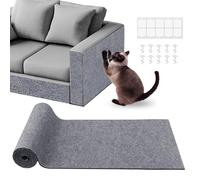 pawstrip Cat Scratch Furniture Protector for Couch, Sofa, Wall & Door Guard, Trimmable Self-Adhesive Scratch Pad, DIY Climbing Mat, Deterrent, Scratching Post Replacement (Light Gray, 40x100cm)