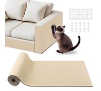 pawstrip Cat Scratch Furniture Protector for Couch, Sofa, Wall & Door Guard, Trimmable Self-Adhesive Scratch Pad, DIY Climbing Mat, Deterrent, Scratching Post Replacement (Khaki, 40x100cm)