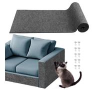 pawstrip Cat Scratch Furniture Protector for Couch, Sofa, Wall & Door Guard, Trimmable Self-Adhesive Scratch Pad, DIY Climbing Mat, Deterrent, Scratching Post Replacement (Dark Gray, 40x200cm)