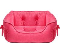 pawstrip Cute Princess Dog Bed Pink Puppy Bed for Small Dogs Breathable Cat Couch Bowknot Pet Cushion Comfortable Kitten Nest Girl Doggy Sofa, Waterproof Bottom (Fuchsia, M)
