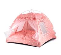 pawstrip Dog Tent Indoor Cat House Pink Puppy Bed Portable Pet Teepe Princess Dog Camping Tent Outdoor Kitten Houses Cute Bunny Nest Girl Kitty Cave