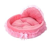 pawstrip Pink Dog Bed Washable Princess Cat Couch Soft Plush Pet Sofa Nest Mat Snuggle Puppy Kitten Kennel Cushion Small Medium Dogs Sleeping Pad(Pink)