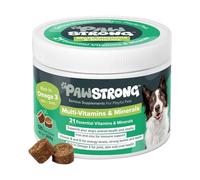 PawStrong Multi-Vitamins & Minerals Soft Chew Dog Supplements - 21 Essential Nutrients for Daily Health, Energy, Joints, Skin & Coat with Omega 3 EPA & DHA - 120 Soft Chews