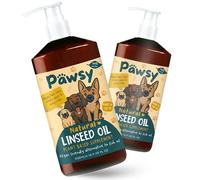 PAWSY Plant-Based Linseed Oil for Dogs | 100% Cold-Pressed Flaxseed Oil | Rich in Omega 3, 6 & 9 | Supports Itchy Skin, Glossy Coat & Heart Health | Vegan-Friendly | Made in the UK (2 x 500ml)