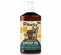 PAWSY Plant-Based Linseed Oil for Dogs | 100% Cold-Pressed Flaxseed Oil | Rich in Omega 3, 6 & 9 | Supports Itchy Skin, Glossy Coat & Heart Health | Vegan-Friendly | Made in the UK (500ml)