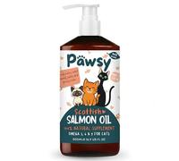 PAWSY Scottish Salmon Oil for Cats 500ml - Omega 3, 6 & 9 for Skin and Coat - Natural EPA and DHA - Supports Healthy Skin, Glossy Fur and Joint Comfort - Tasty Drizzle Cats Love (500ml)