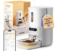 Pawsync Automatic Cat Feeder, Smart Scale Tracks Pet's Food Intake, App Remote Feeding, 3.6L Timed Food Dispenser for Cats and Dogs, Up to 10 Meals Per Day, Stainless Steel Bowl, Dual Power Supply