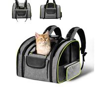 Pawtasy Cat & Dog Carrier Backpack 2-in-1 Pet Carrier for Cats/Small Dogs, Soft-Sided Cat Bag With Multi-entrance Foldable Puppy Dog Backpack for Cars, Hiking & Travel and Outdoor Use (Up to 8kg)