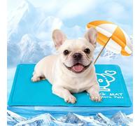 Pawtasy Dog Cooling Mat Medium, Thicker Self Cooling Pet Pad for Dogs Cats - Non-Toxic Gel Pressure Activated Chill Mat with Durable Waterproof Cover, Foldable Pet Cooler for Travel & Crate, 50x69cm