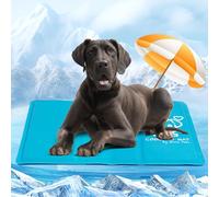 Pawtasy XL Dog Cooling Mat, Thicker Self Cooling Gel Pad for Extra Large Dogs - Heavy Duty Pressure Activated Chill Mat with Durable Anti-Scratch Waterproof Cover, Foldable for Travel & Crate,100x60cm