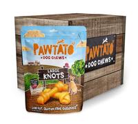 Pawtato Large Knot Vegan Dog Chews (6 x 180g) - Plant-Based Rawhide Alternative Dog Treats Made with Sweet Potato, Rice & Brewer’s Yeast for Dogs & Puppies