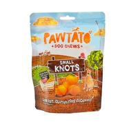 Pawtato Small Vegan Dog Chews Knots 150g - Natural Rawhide Alternative Dog Treats, Low Fat, Plant-Based, Hypoallergenic Sweet Potato Chews