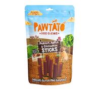 Pawtato Vegan Dog Sticks - Peanut, Apple & Cinnamon (1 x 120g) - Hypoallergenic Low Fat, Plant-Based Chews for Training & Reward | Sweet Potato & Rice Rawhide-Free Treats