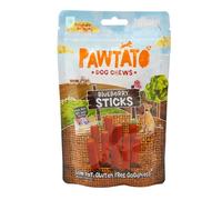Pawtato Vegan Dog Treats Blueberry Flavour (12 x 120g Pack) ❘ Low Fat Vegan Dog Treats For Training & Reward, Ideal Rawhide Alternative Dog Chews, Made With Sweet Potato & Rice In A Blueberry Casing