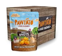 Pawtato Vegan/Plant Based Small Knot Shaped Dog Chews (6 x 150g) ❘ Made With 87% Sweet Potato, Rice, and Brewer’s Yeast For Energy, Natural Dog Training Treats, Delicious Treats For Dogs & Puppies.