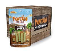 Pawtato Vegan/Plant-Based Sweet Potato & Seaweed Tubes (6 x 90g) ❘ Delicious Chew Sticks For Dogs, Infused With Mineral Rich Seaweed For A Healthy Vegan Rawhide Alternative, Source of Protein