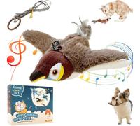 Pawterra Flapping Bird Cat Toy, The Mellow Dog Calming Sparrow, Interactive Chirping Bird Cat Toy with Removable Shell for Bored Indoor Adult Cats Dogs (Sparrow)