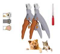 Pawthentic Nail Trimmer - Five-Fold Magnifying, Preciseclip LED Magnifying Glass Pet Nail Trimmer, Preciseclip Curved Half-Moon Shape Safe for Cats Or Dogs, Non-Slip Handle (2 PCS)